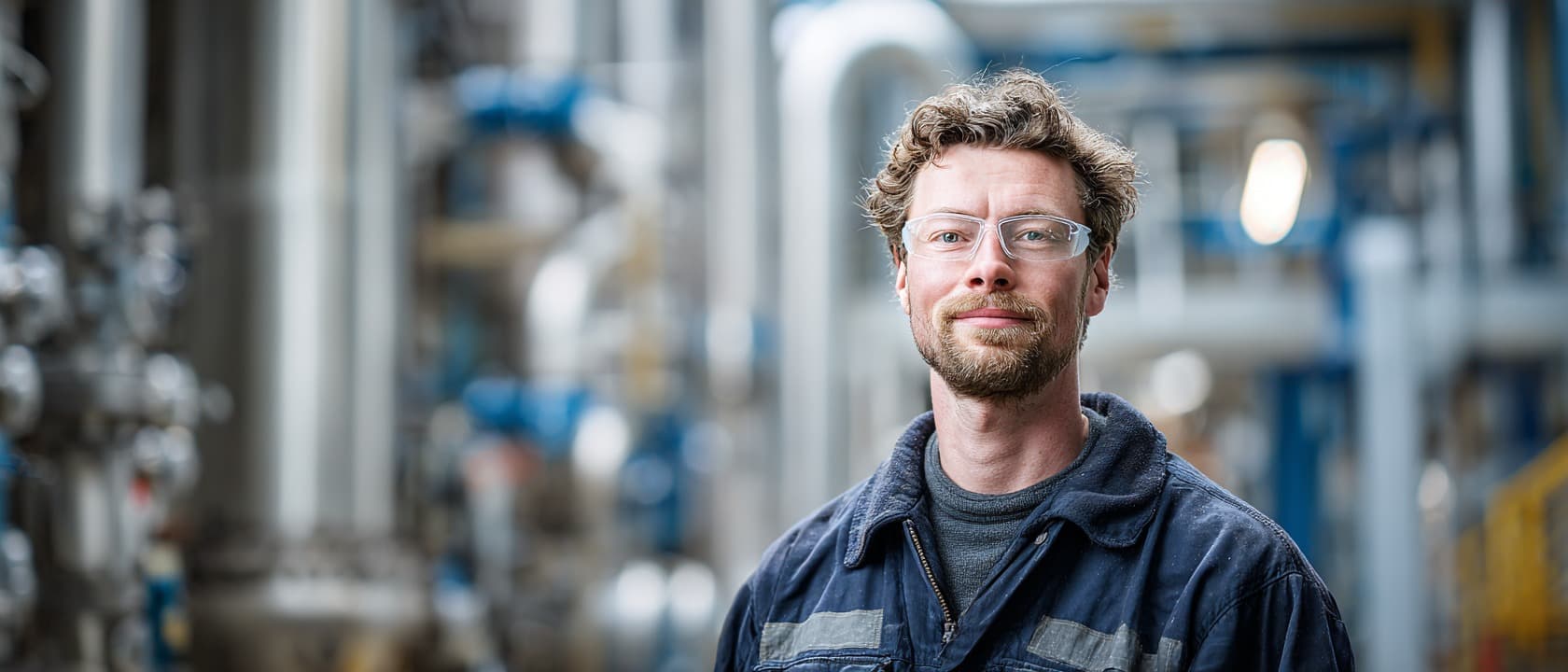Editorial image showing an engineer in a process-industry environment for an article on chemical engineering talent constraints.